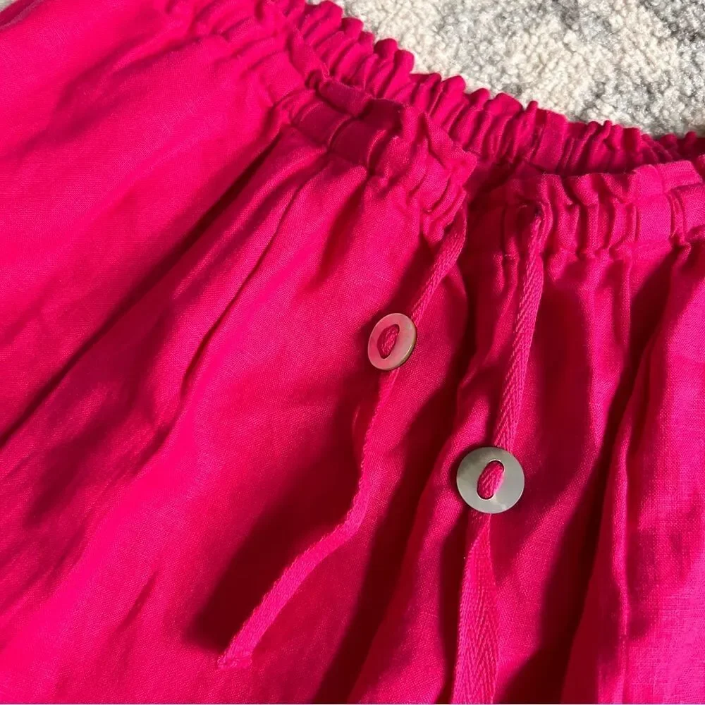 Lord and Taylor 100% Linen Hot Pink Fuchsia Pants - Picture 2 of 5